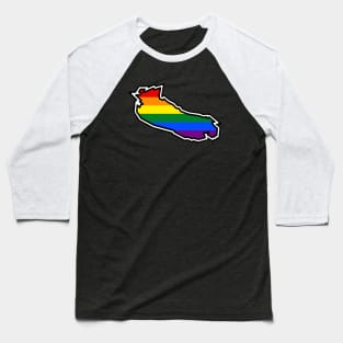 Gabriola Island Silhouette - Traditional Pride Flag Rainbow Colours - Gabriola Island Baseball T-Shirt